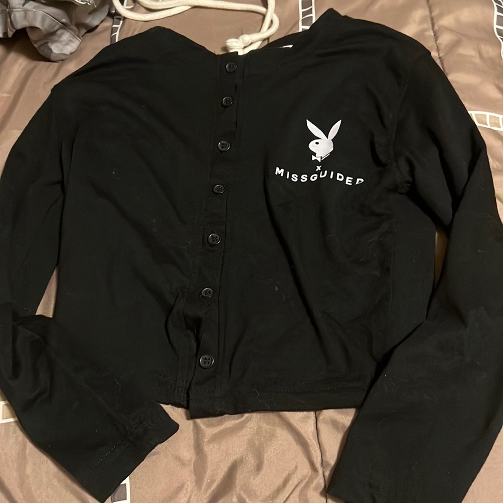 black long sleeve missguided playboy